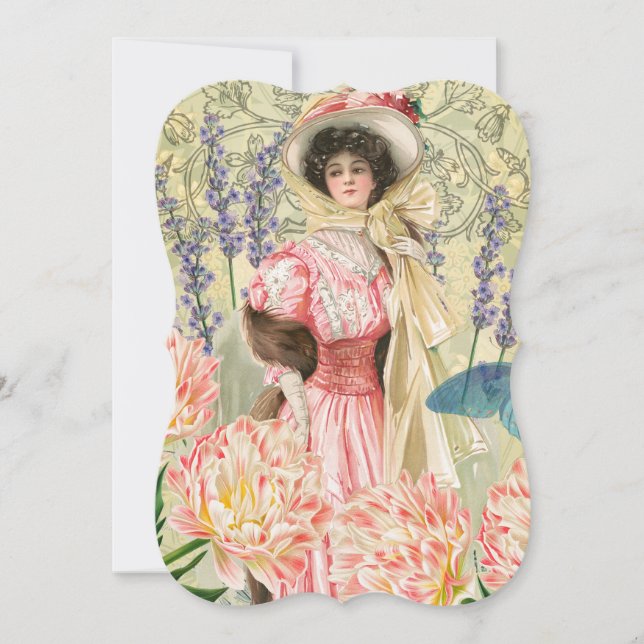 Pink Floral Victorian Woman Regency (Front)