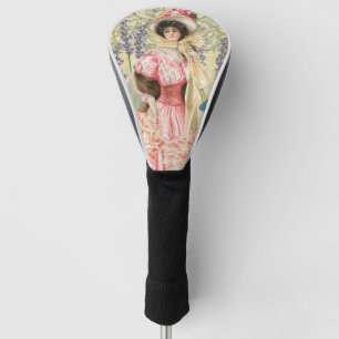 Pink Floral Victorian Woman Regency Golf Head Cover