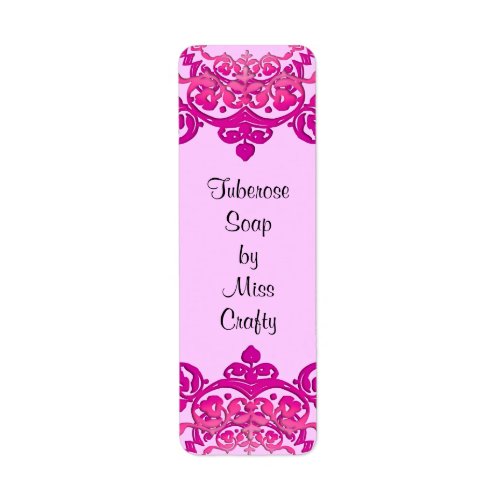 Pink Floral Vintage Art Custom Craft Labels