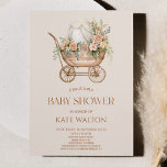 Pink Floral Vintage Baby Carriage Baby Shower Invitation<br><div class="desc">This is a Elegant Pink Floral Vintage Baby Carriage Baby Shower Invitation!</div>