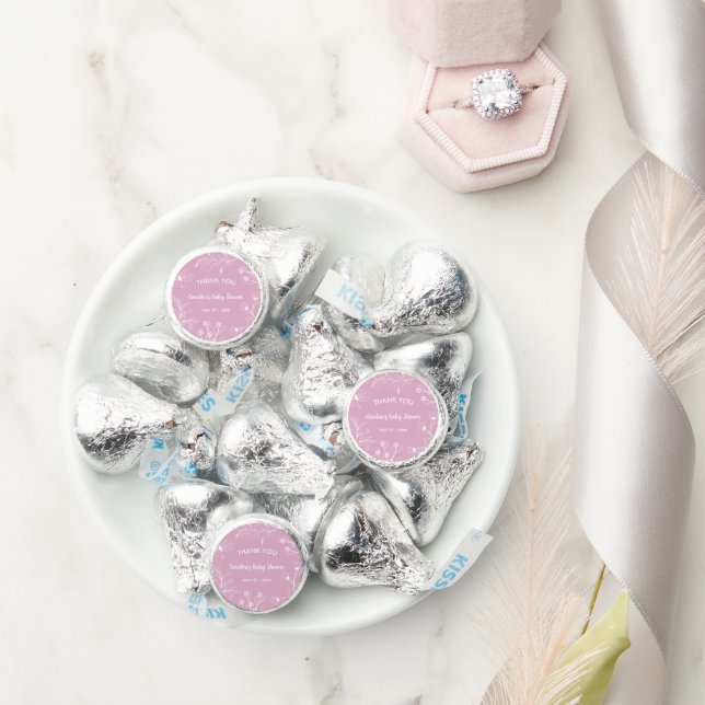 Pink Floral Vintage Baby Shower Hershey®'s Kisses® (Wedding)