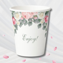 Pink Floral Vintage Garden Roses Bridal Shower