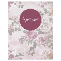 Pink Floral Vintage Recipe Binder Divider