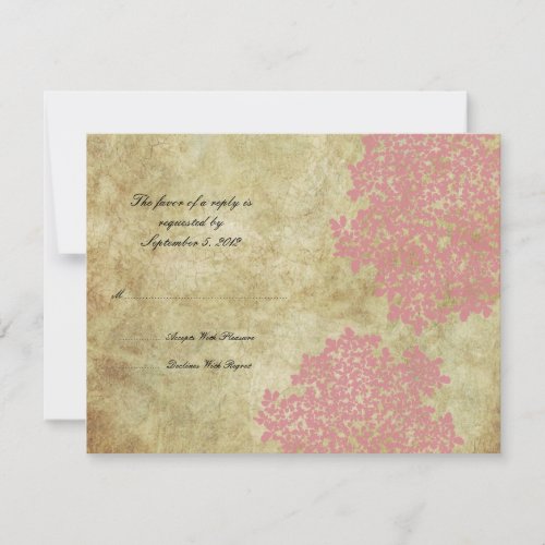 Pink Floral Vintage Wedding RSVP