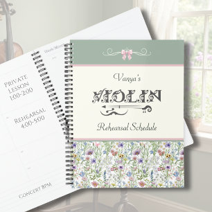 Pink Floral Violin Rehearsal Planner Sage Green