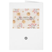 Pink Floral w/Gold Spatter Dots Blank Inside Card (Back)