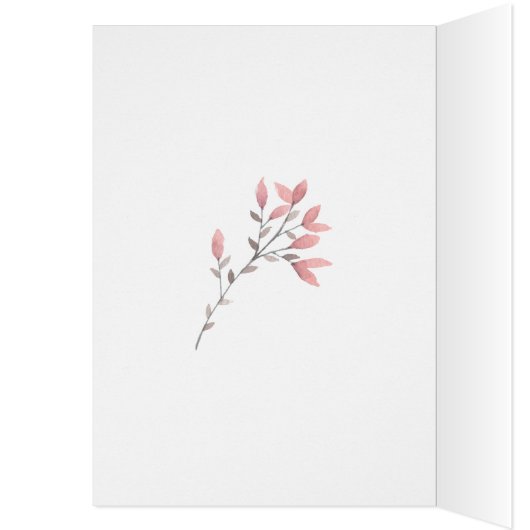 Pink Floral w/Gold Spatter Dots Blank Inside Card (Inside (Left))