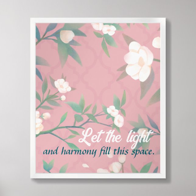 Pink Floral Wall Art (Framed Front)