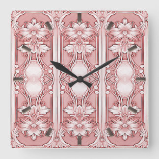 Pink Floral Wall Clock