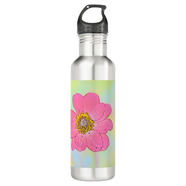 Pink Floral Water Bottle (Front)