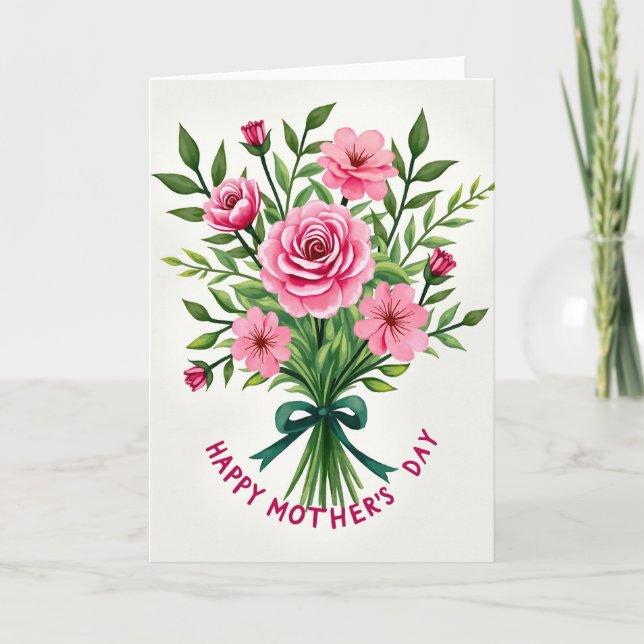 Pink Floral Watercolor Art Card (Front)
