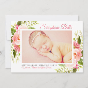 floral birth announcement