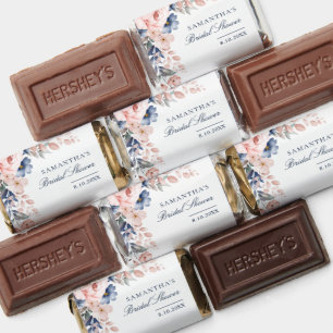 Pink Floral Watercolor Bridal Shower Hershey's Miniatures