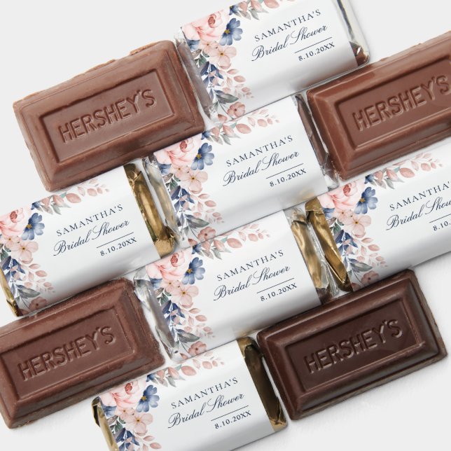 Pink Floral Watercolor Bridal Shower Hershey's Miniatures (Assorted)