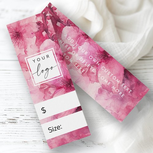 Pink floral watercolor flower DIY price hang tag