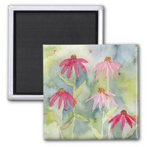 Pink Floral Watercolor Magnet