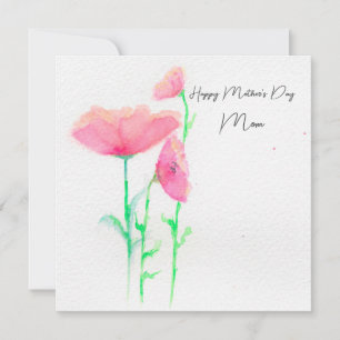 Pink Floral Watercolor Mother's Day Card