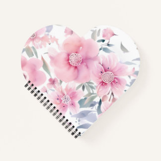 Pink Floral Watercolor Notebook