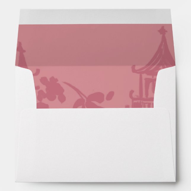 Pink Floral Watercolor Wedding  Envelope (Back (Bottom))