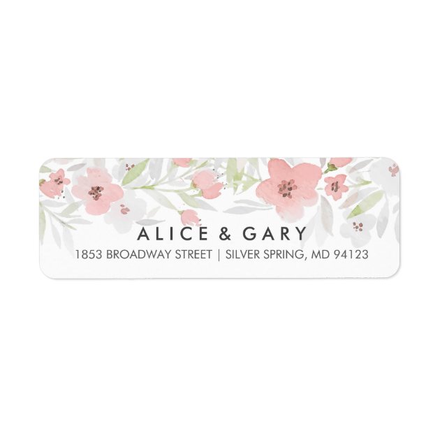 Pink Floral Watercolor Wedding Labels