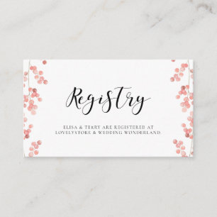 Pink floral watercolor wedding registry card