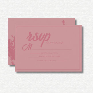 Pink Floral Watercolor Wedding  RSVP Card