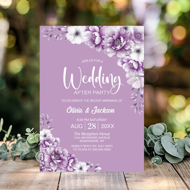 Pink Floral Wedding After Party Invitation (Creator Uploaded)