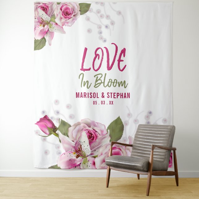 Pink Floral Wedding Backdrop (In Situ)