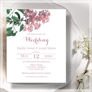 Pink Floral   Wedding Budget Invitation