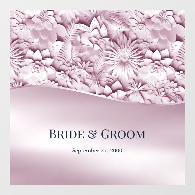 Pink Floral Wedding Floor Decal (Front)