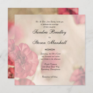 Pink Floral Wedding Invitations