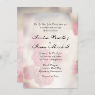 Pink Floral Wedding Invitations