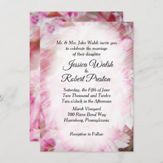 Pink Floral Wedding Invitations