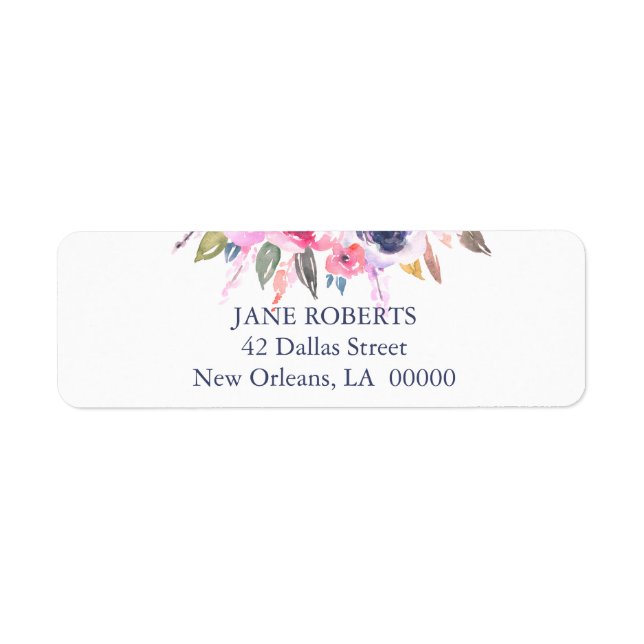 Pink Floral Wedding Label (Front)