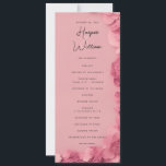 pink floral wedding program<br><div class="desc">Romantic wedding program featuring a monochromatic pink barbie-inspired papercut flowers in a simulated 3d effect.</div>