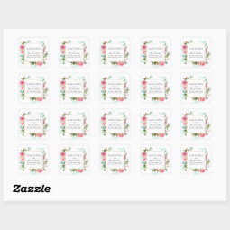 Pink Floral Wedding Return Address Labels | Zazzle