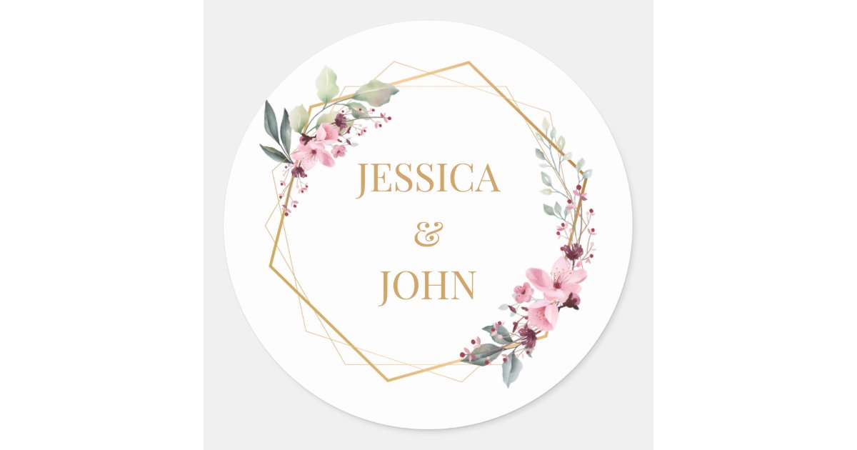 Blush Pink Rose Floral Round Return Address Label, Zazzle.com