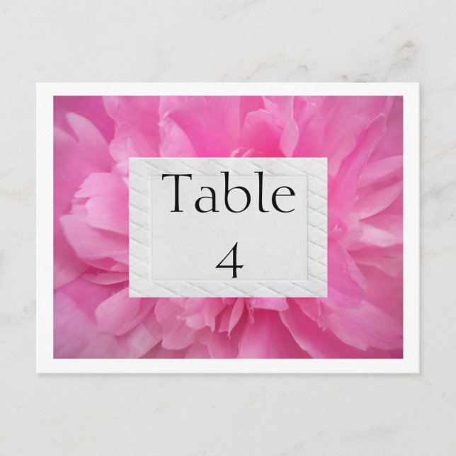 PINK FLORAL WEDDING TABLE CARDS (Front)