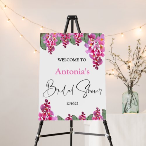 Pink Floral Welcome Bridal Shower  Foam Board