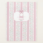 Pink Floral Wildflowers Coquette Bow Planner<br><div class="desc">A pink floral and bow design. A fancy pink wildflowers and roses design suitable for party decorations,  home decor and gifts. A feminine pretty botanical pink bow hand drawn illustration featuring dusty pink and blush pink colors. An ideal design for anyone who loves botanical cottagecore chinoiserie toile designs.</div>