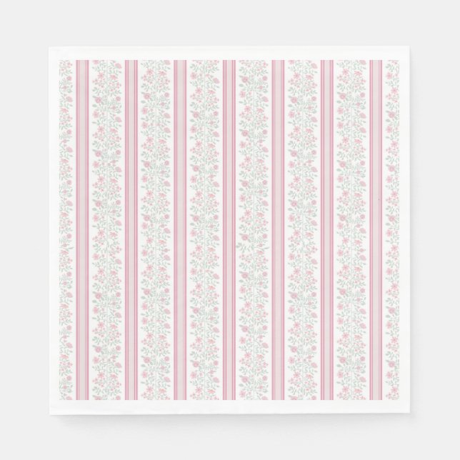 Pink Floral Wildflowers Coquette Napkins (Front)