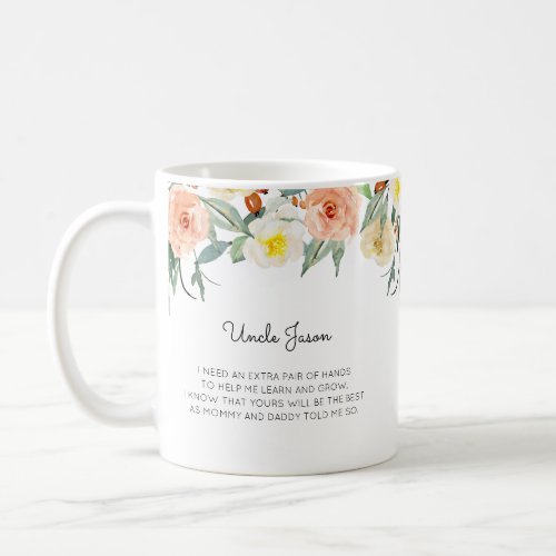 Pink Floral Will You Be My Godfather Proposal Coffee Mug