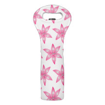 Pink Floral Wine Bag