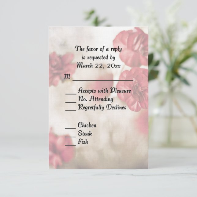 Pink Floral with Entree RSVP (Standing Front)