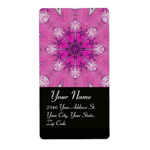 PINK FLORAL WITH HEART FLOWER PETALS LABEL