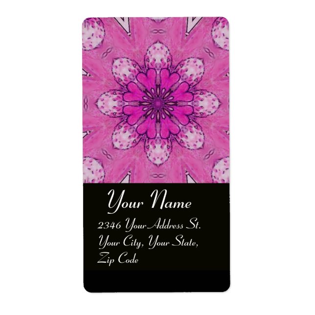 PINK FLORAL WITH HEART FLOWER PETALS LABEL (Front)