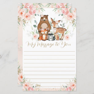 Pink Floral Woodland 1st Birthday Capsule Message