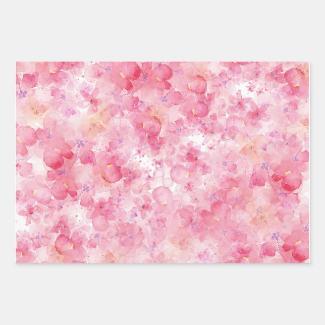 Pink floral wrapping paper (Front)