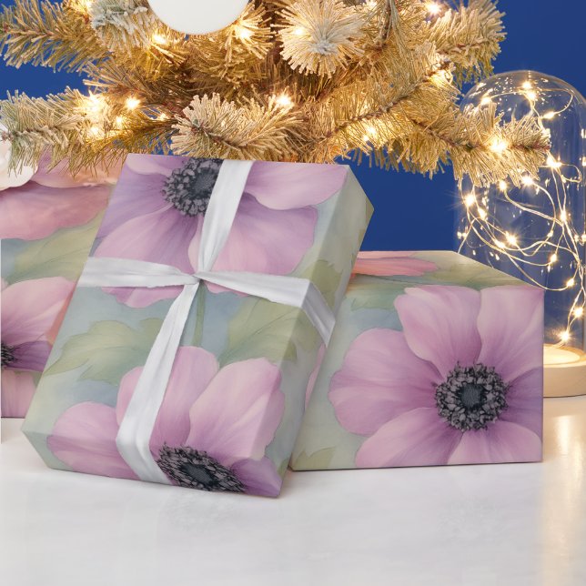 Pink Floral Wrapping Paper Elegant Gift Wrap (Holidays)