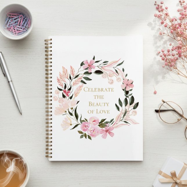 Pink Floral Wreath Spiral Notebook (Creator Uploaded)